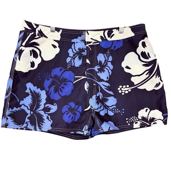 Beach Rays Other - Beach Rays Board Shorts Womens 12 Blue Floral Hawaiian Swim Lined Quick Dry